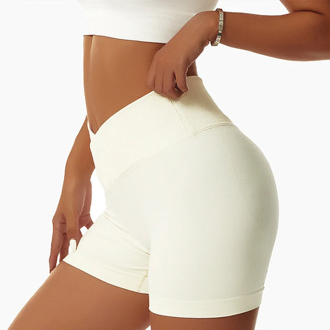 Nahtlose Yoga-Shorts mit hoher Taille für den Sommer – Atmungsaktive Po-Lift-Rad- und Fitnessshorts für Damen