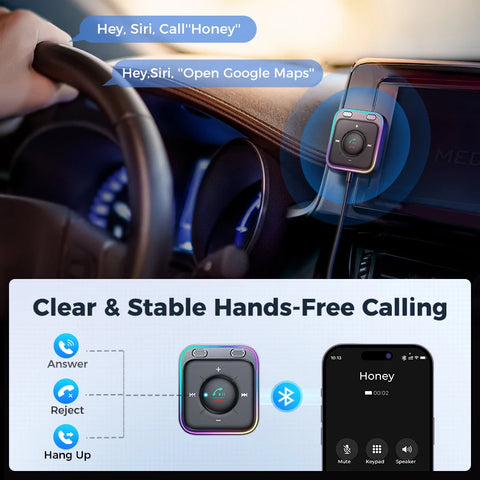 Joyroom Bluetooth Car Adapter with Dual Mics & ENC Noise Cancellation for Superior Wireless Audio