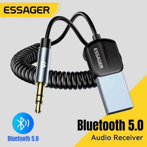 Essager Bluetooth Aux Adapter - USB to 3.5mm Wireless Audio Transmitter for Car Stereo