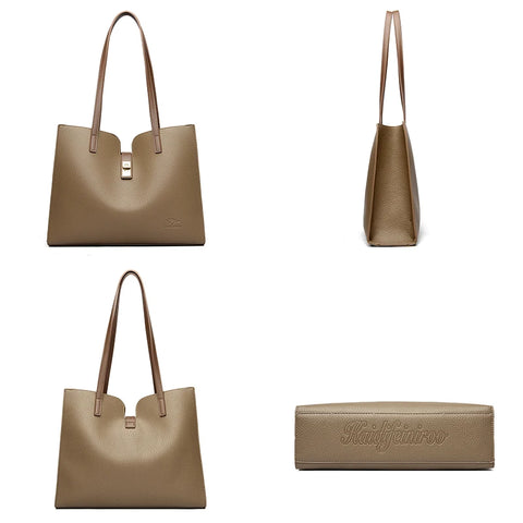 Luxury Soft Leather Women's Tote Bag - Large Capacity & Trendy Design