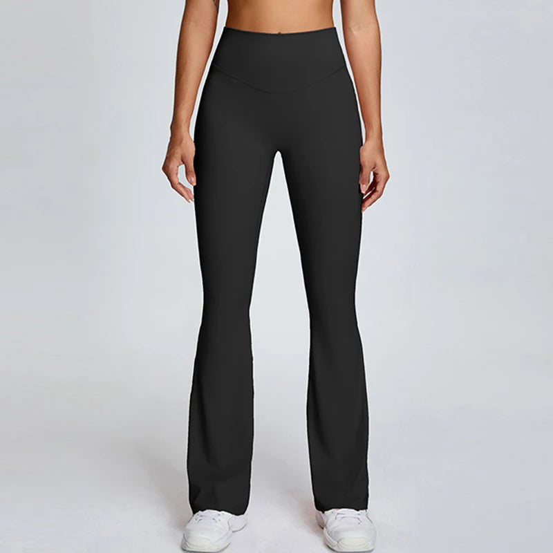 Hearuisavy Flared Sports Leggings – Breathable Bell-Bottom Dance & Fitness Pants for Women