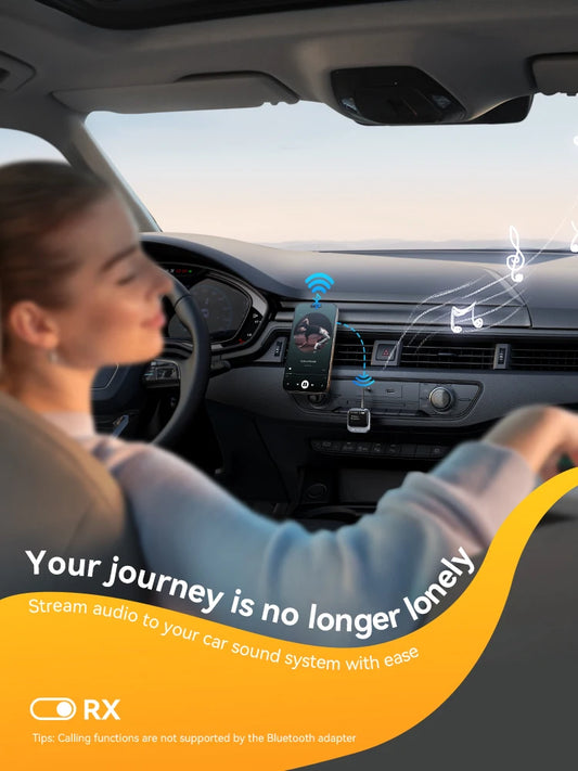 Joyroom Bluetooth 5.4 Receiver & Transmitter – 400mAh AUX Car Adapter with LED Display for Music & Hands-Free Calls