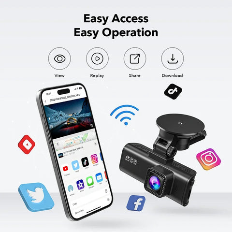 REDTIGER 4K Dash Camera – Advanced Car DVR with WiFi & GPS