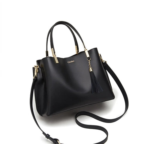 Cnoles Large Capacity Leather Shoulder Bag for Travel and Shopping
