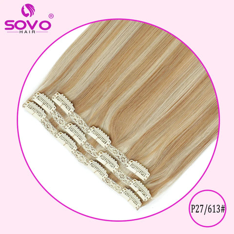 Clip In Hair Extensions 100% Human Hair - Jet Black
