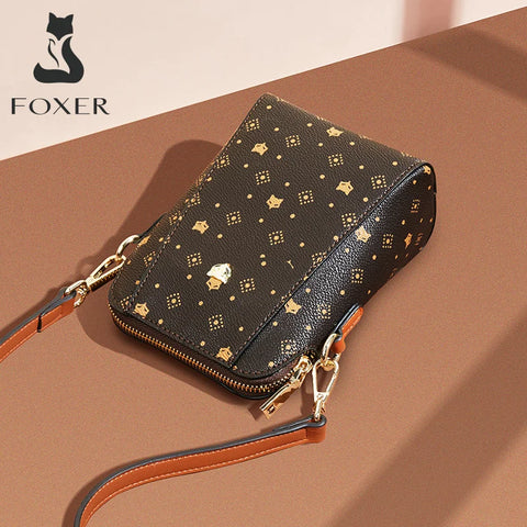 FOXER PVC Women's Cellphone Bag - Fashion Signature Shoulder Bag 2025