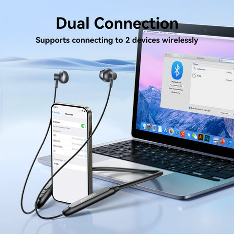 Joyroom Wireless Bluetooth Earphones with Magnetic Neckband and Built-in Mic for Sports