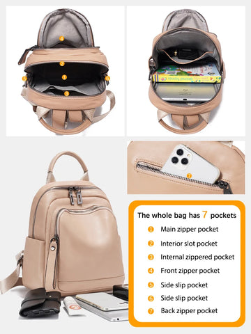 Zency 100% Genuine Leather Stylish Backpack for Women