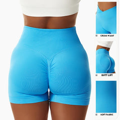Summer Seamless High-Waist Yoga Shorts – Breathable Butt-Lift Cycling & Gym Shorts for Women