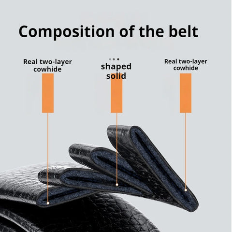 OYIFAN Genuine Leather Belt – Alloy Buckle Automatic Ratchet Design