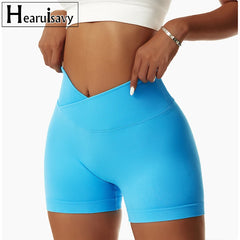 Summer Seamless High-Waist Yoga Shorts – Breathable Butt-Lift Cycling & Gym Shorts for Women