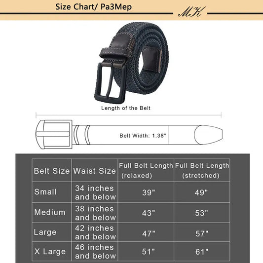 MaiKun Canvas Tactical Belt – Elastic Strap with Metal Pin Buckle for Men