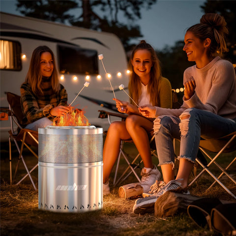 Portable Stainless Steel Fire Pit for Camping and Backyard