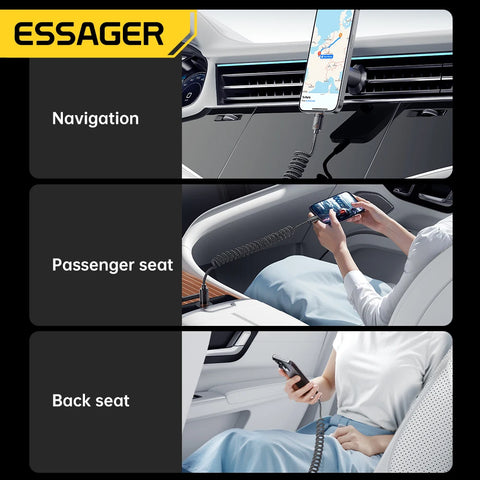 Essager Type C to Type C Cable - 100W PD Fast Charging for iPhone 16/15, MacBook, iPad, Xiaomi, Samsung