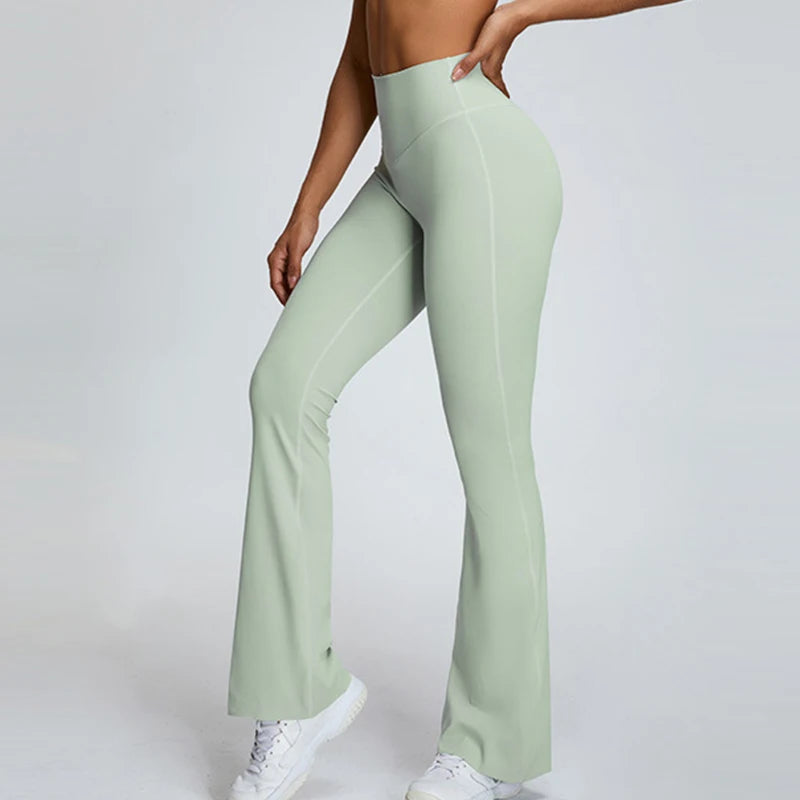 Hearuisavy Flared Sports Leggings – Breathable Bell-Bottom Dance & Fitness Pants for Women