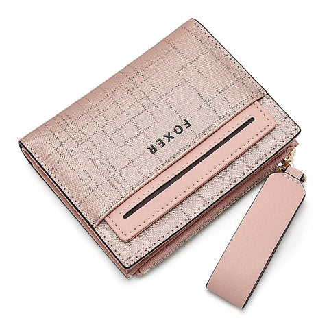 FOXER Split Leather Women's Fashion Wallet - Elegant Multi Card Zipper Clutch for Moms