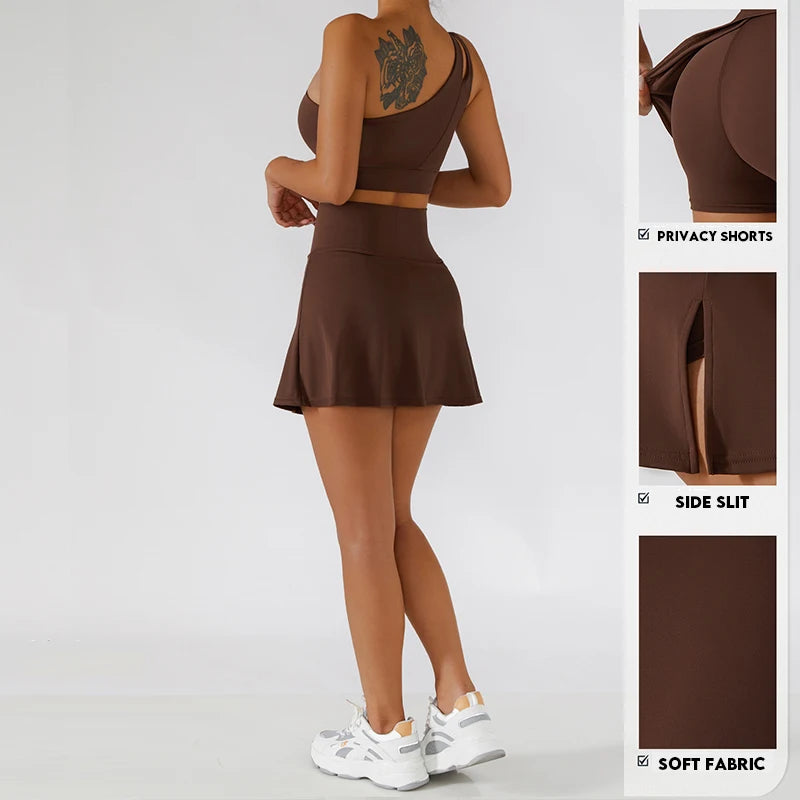 Summer Slit Yoga Sports Skirt – Comfortable High-Quality Skort for Fitness & Outdoor Riding