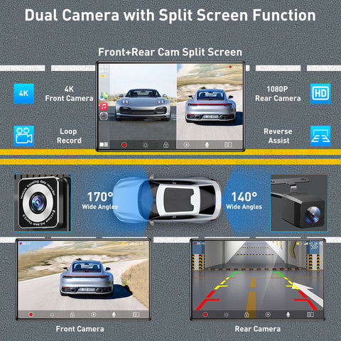 ESSGOO 9" draadloos CarPlay &amp; Android Auto-display