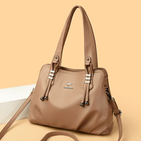 Genuine Soft Leather Vintage Shoulder Tote Bag for Women