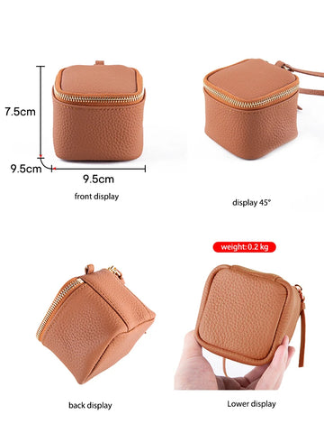 Zency 100% Echt Lederen Make-up Organizer Clutch