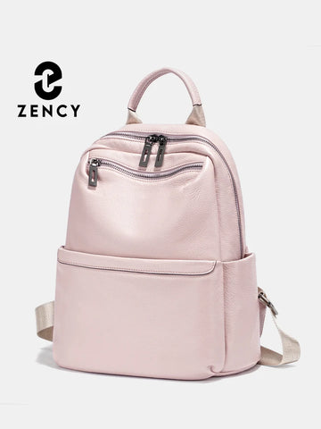 Zency Women's Soft Leather Backpack: Luxury Travel Rucksack with Large Capacity