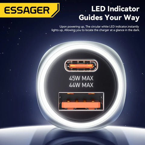 Essager USB C Car Charger 89W - Super Fast PD & QC 3.0 Charging for iPhone 15, Xiaomi, Huawei, OnePlus, Realme