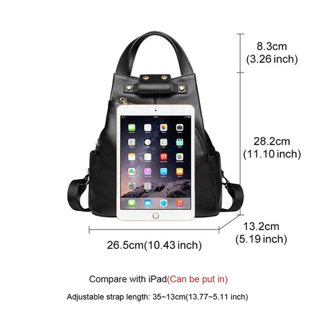FOXER Women's Genuine Leather & Microfiber Backpack