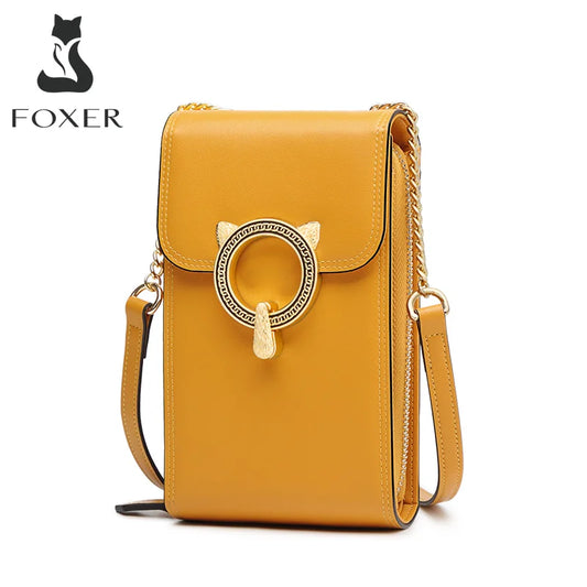 FOXER Mini Women Crossbody Bag - Cute Flap Cellphone Bag for Stylish Ladies