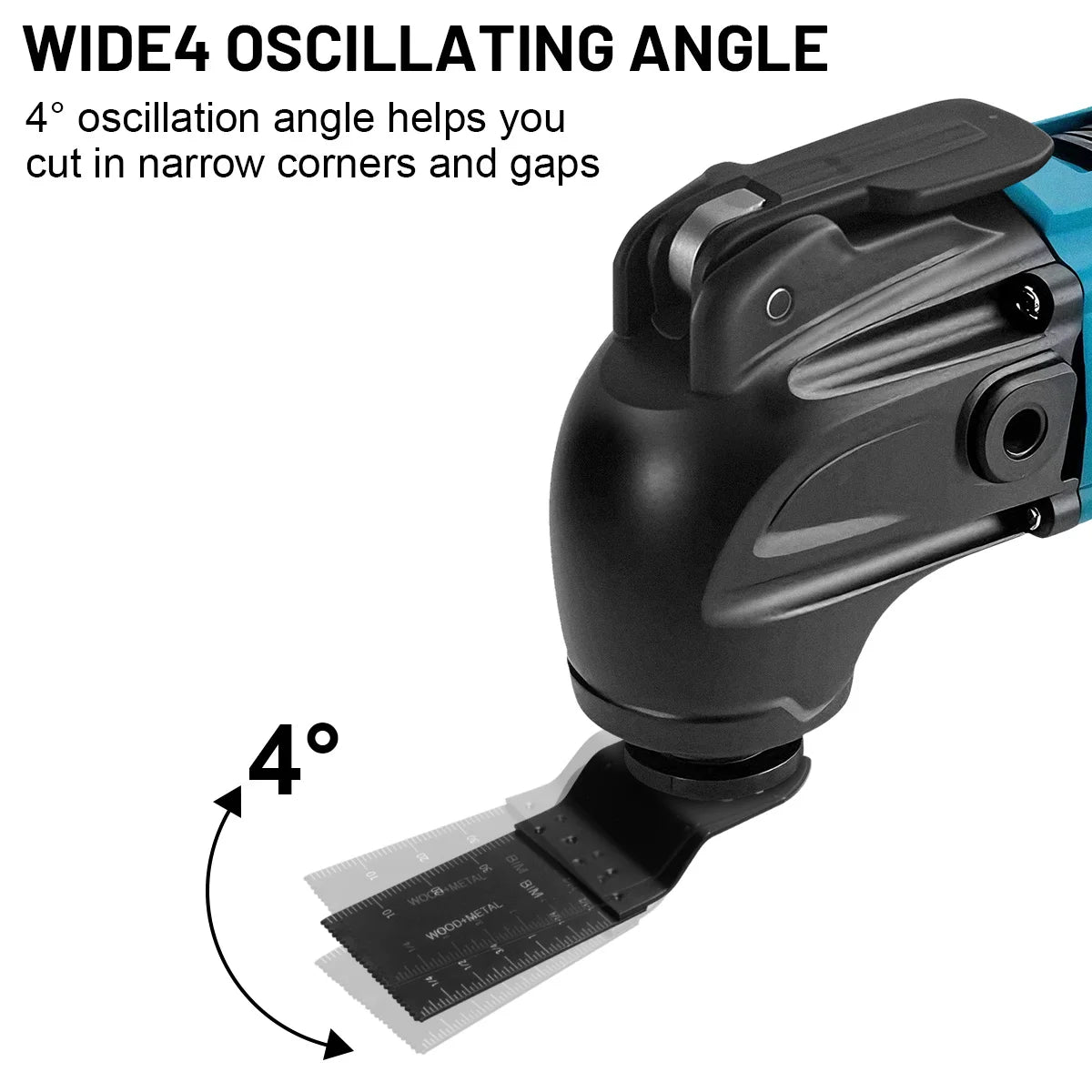 GΣ 20000OPM Cordless Quick-Release Oscillating Tool – Anti-Vibration Multi-Function Trimmer for Makita 18V Battery Pin