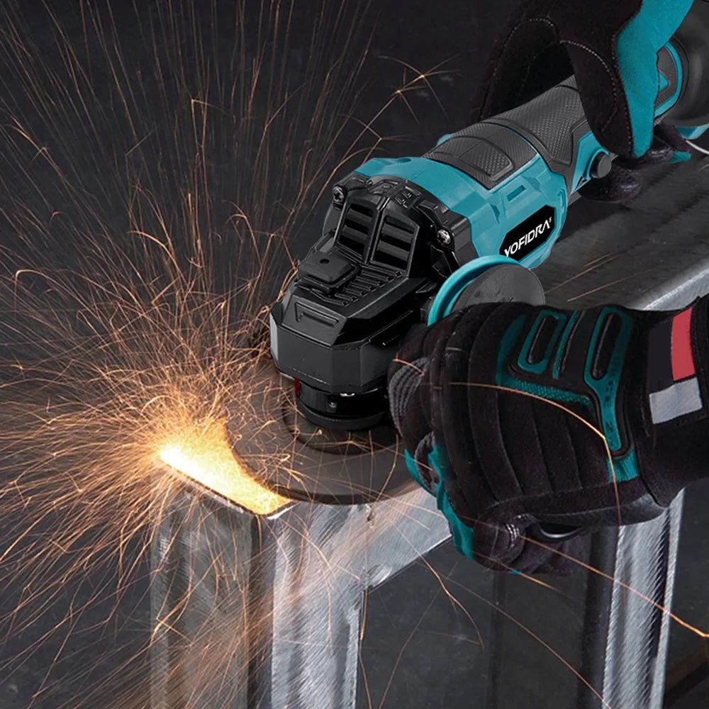 YOFIDRA 2-in-1 125mm Brushless Angle Grinder – 3-Speed Woodworking Polisher & Cutter for Makita Battery Pin