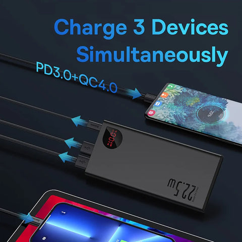Baseus Edge 10000mAh Power Bank – 22.5W PD Fast-Charge