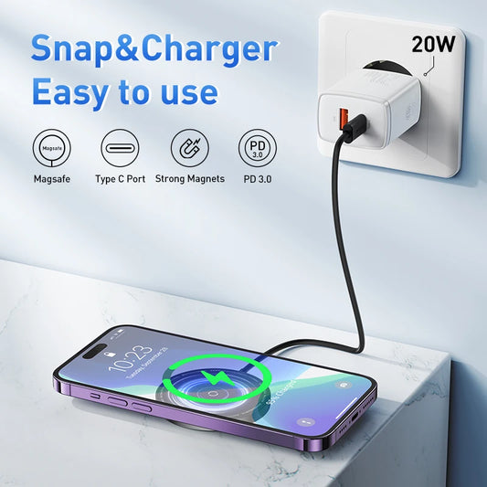 Baseus 15W Magnetic Wireless Charger for iPhone 14/15/16 - Fast Qi Charging Pad for Mini & Standard Models