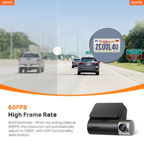 70mai Dash Cam A510 - 1944P HDR Auto DVR met GPS en 4G-connectiviteit
