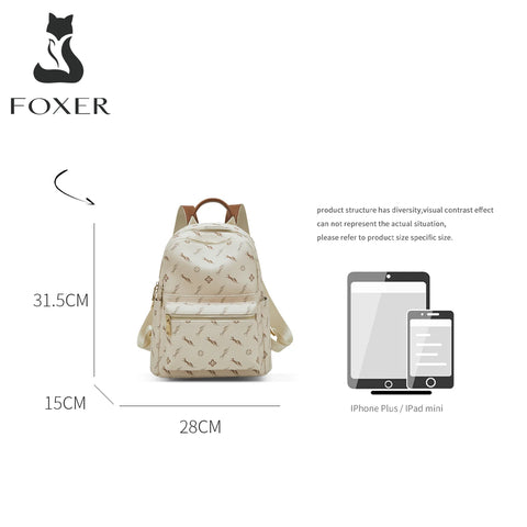 FOXER Women's Signature PVC Backpack: Fashionable Travel Rucksack for Ladies