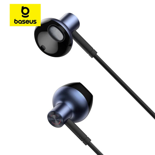 Baseus Bass Sound In-Ear Sport Earphones with Mic for Xiaomi, iPhone, Samsung - Perfect for Music Lovers