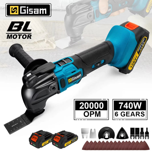 GΣ 20000OPM Cordless Quick-Release Oscillating Tool – Anti-Vibration Multi-Function Trimmer for Makita 18V Battery Pin