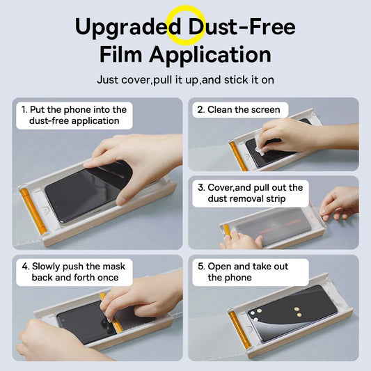 Baseus Tempered Glass Screen Protector for Samsung Galaxy S24 Ultra & S24 Plus - Auto Dust-Free Installation, Full Coverage