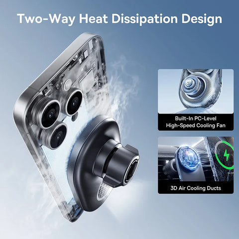 Baseus Magnetic Wireless Car Charger - 15W Fast Charging for iPhone 16/15/14 & Samsung/Xiaomi with Cooling Fan