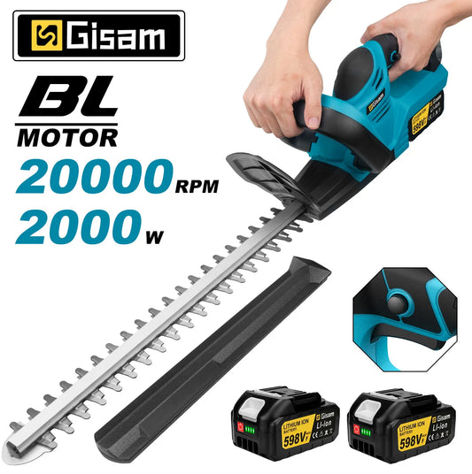GΣ 20000RPM Brushless Cordless Hedge Trimmer – 2000W Garden Pruning Tool for Makita 18V Battery Pin