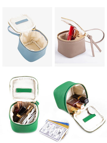 Zency 100% Echt Lederen Make-up Organizer Clutch