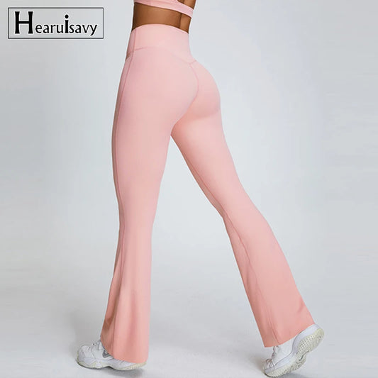 Hearuisavy Flared Sports Leggings – Breathable Bell-Bottom Dance & Fitness Pants for Women