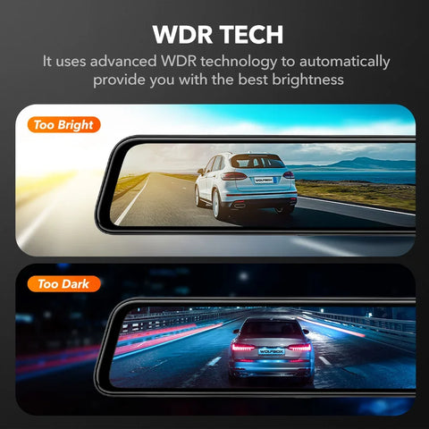 WOLFBOX G840S 12" IPS Dashcam – 4K-Doppelkameras mit GPS und Nachtsicht