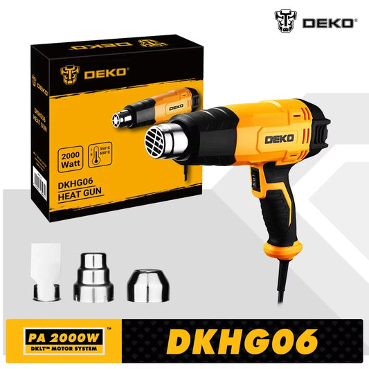 DEKO DKHG06 2000W Heat Gun – 2 Temperature Settings with 3 Accessories