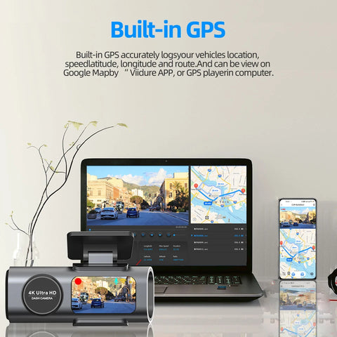 4K GPS WIFI Dashcam met nachtzicht