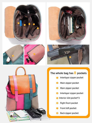 Zency Women's Stylish Genuine Leather Backpack