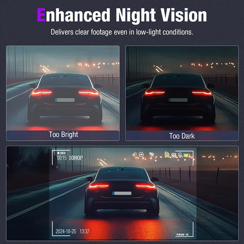 Drievoudige lens WiFi Dashcam: 1080P HD voertuigbeveiligingscamera