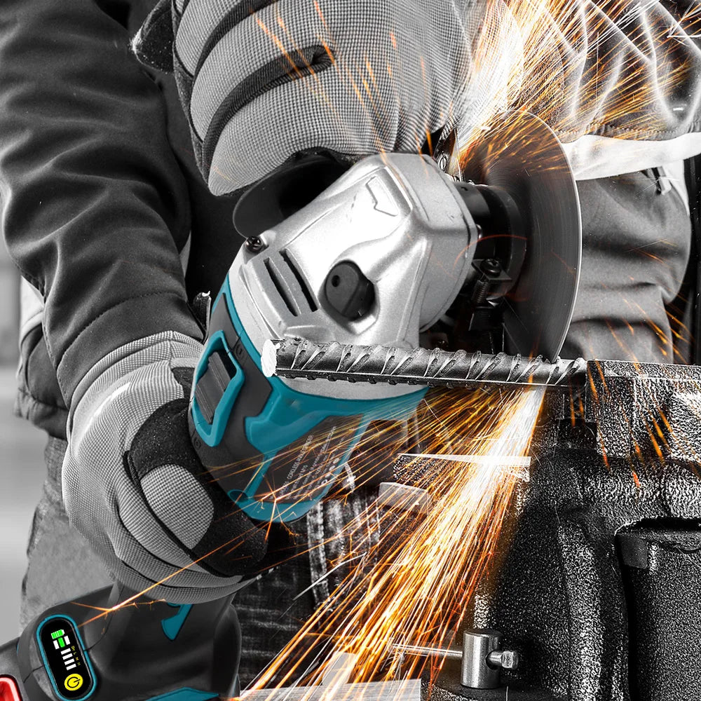 YOFIDRA 3000W 125mm Brushless Electric Angle Grinder – Metal & Wood Cutting, Grinding & Polishing Tool for Makita Battery Pin