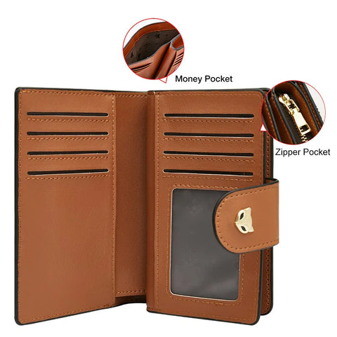 FOXER Women's Elegant Signature Card Holder Wallet - High Capacity, Stylish Gift