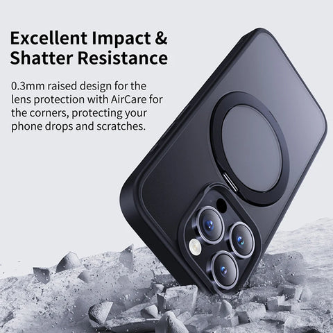 Baseus Magnetic Ring Stand Case for iPhone 15/16 Pro Max – 360° Rotation Kickstand & Magnet