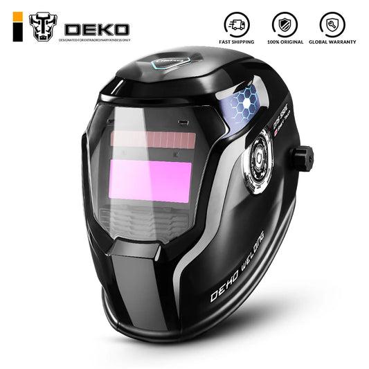 DEKO Solar Auto-Darkening Welding Helmet – Adjustable Shade 4/9–13 for MIG, MMA & Arc, New Design